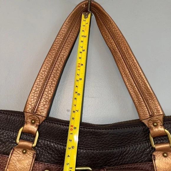 EUC Cole Haan Pebble Leather Hobo Purse Bag Brown Copper - Picture 9 of 11